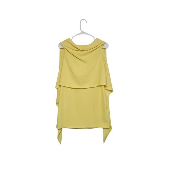 Escada Tops - Escada Yellow Drape Front Layered Sleeveless Top Size 32 XS Womens Elegant